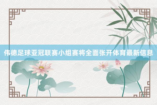 伟德足球亚冠联赛小组赛将全面张开体育最新信息