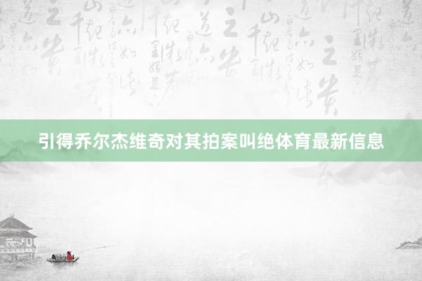 引得乔尔杰维奇对其拍案叫绝体育最新信息