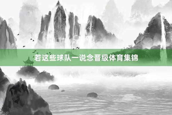若这些球队一说念晋级体育集锦