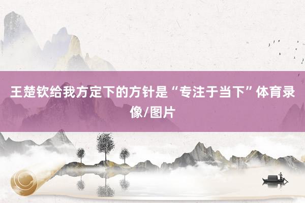 王楚钦给我方定下的方针是“专注于当下”体育录像/图片