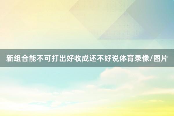 新组合能不可打出好收成还不好说体育录像/图片